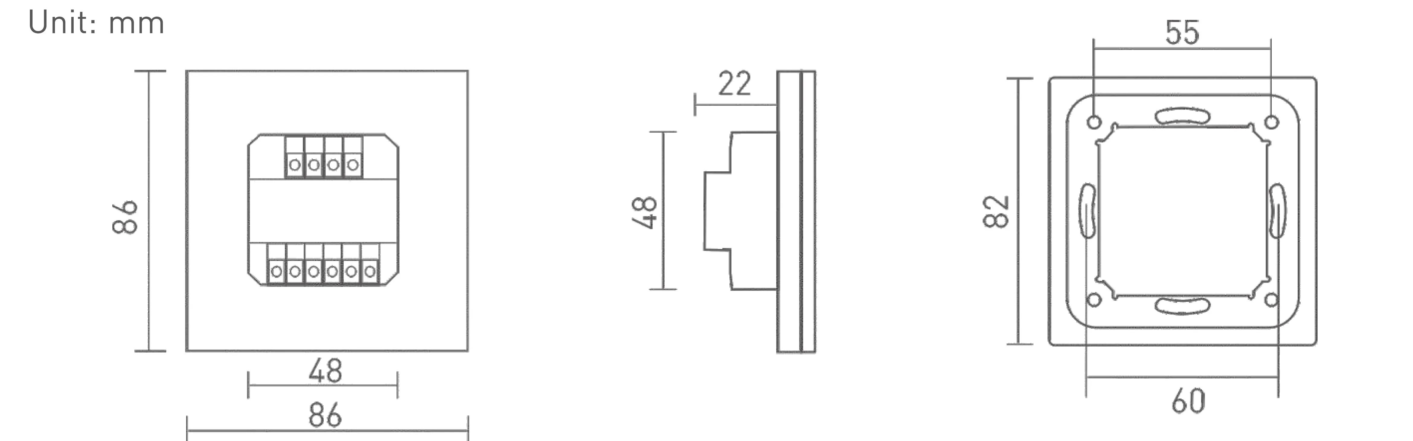 RF2.4GHz RGBW Touch Panel, PWM Power O/P, RGBW Dim, 12/24Vdc, 288W 12A, Single/Multi Zone Support. E4S  LTECH Touch Panel